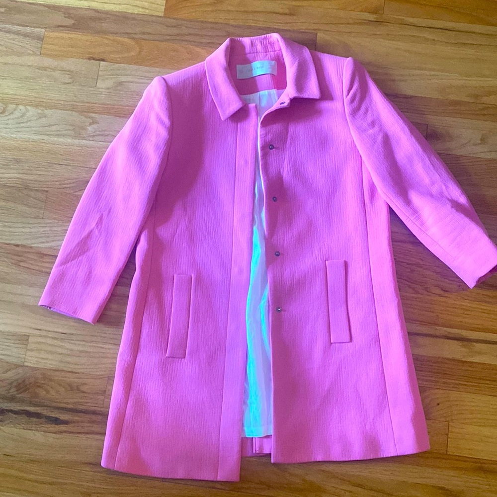 ZARA pink Textured Coat Medium